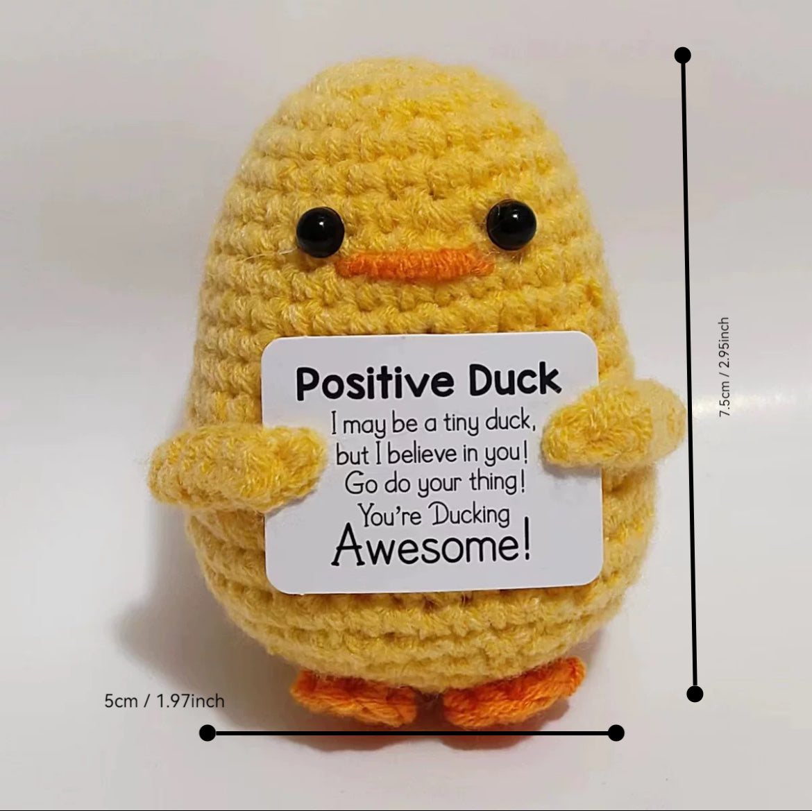 Crochet three small yellow ducks
