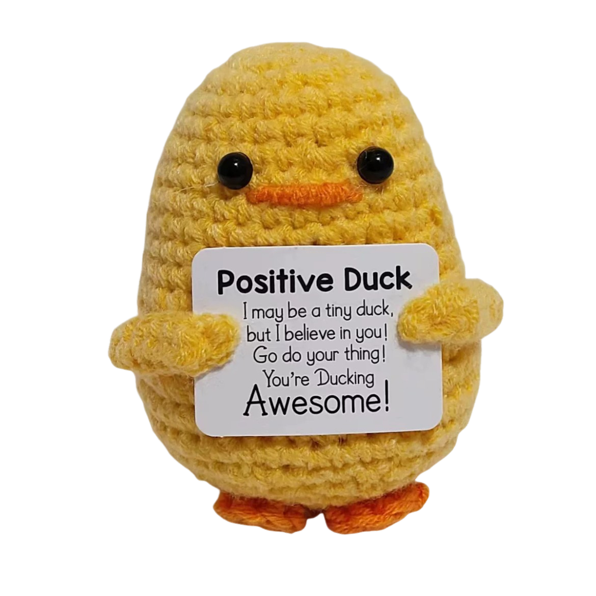 Crochet three small yellow ducks