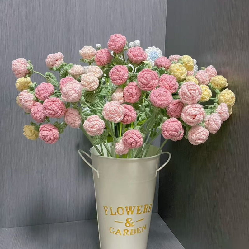 钩织玫瑰花6支