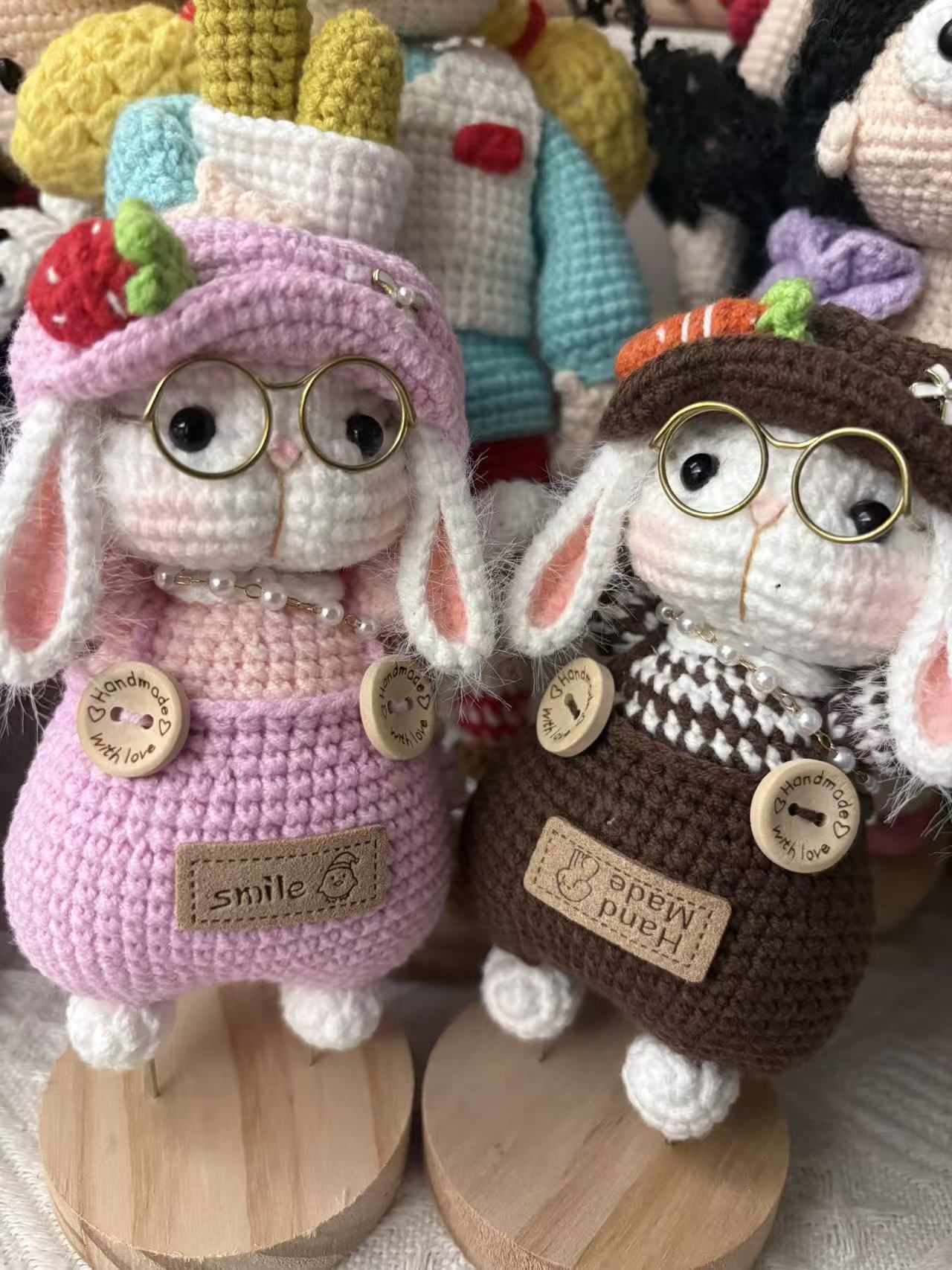 DIY handmade crochet couple rabbits