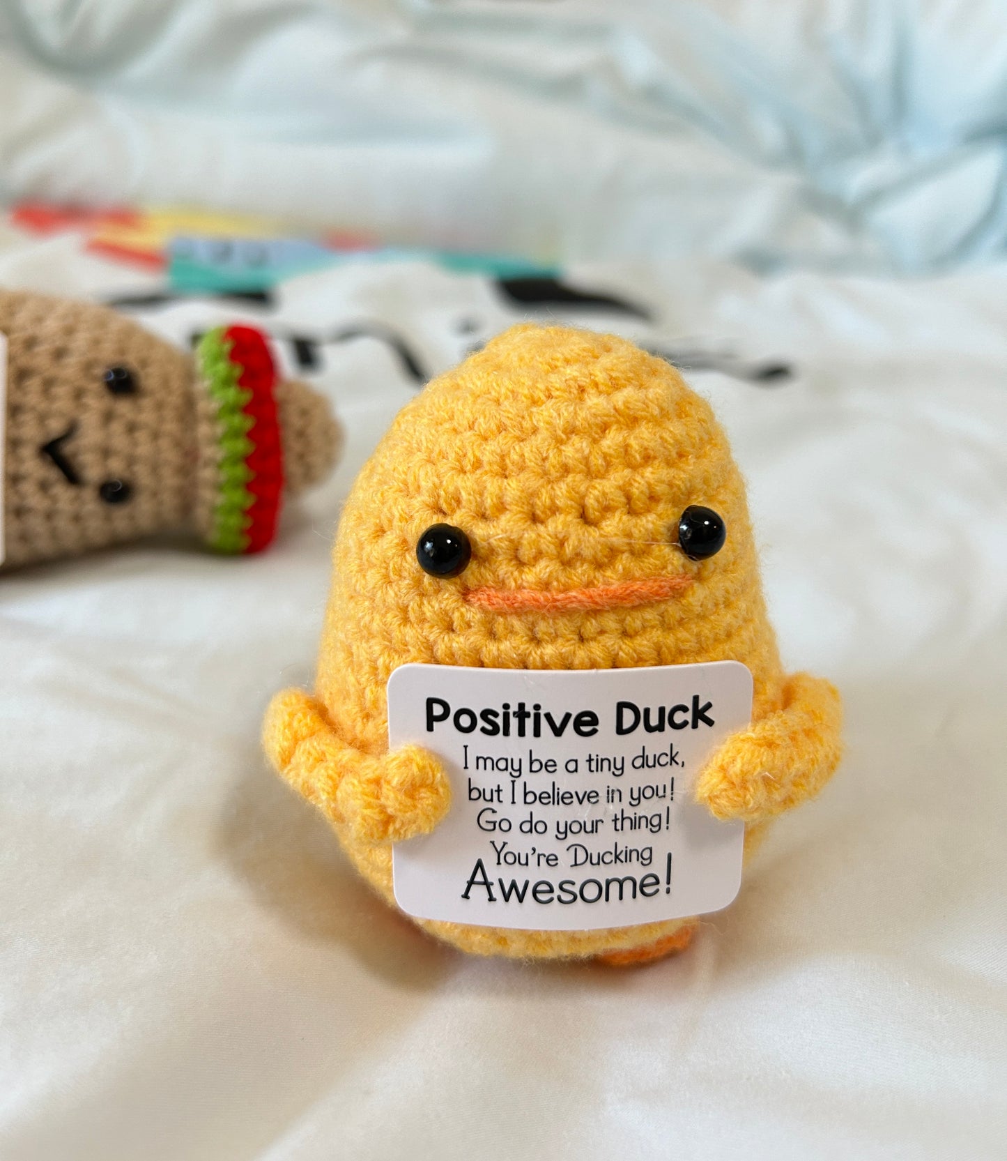 Crocheted potato and duck combination